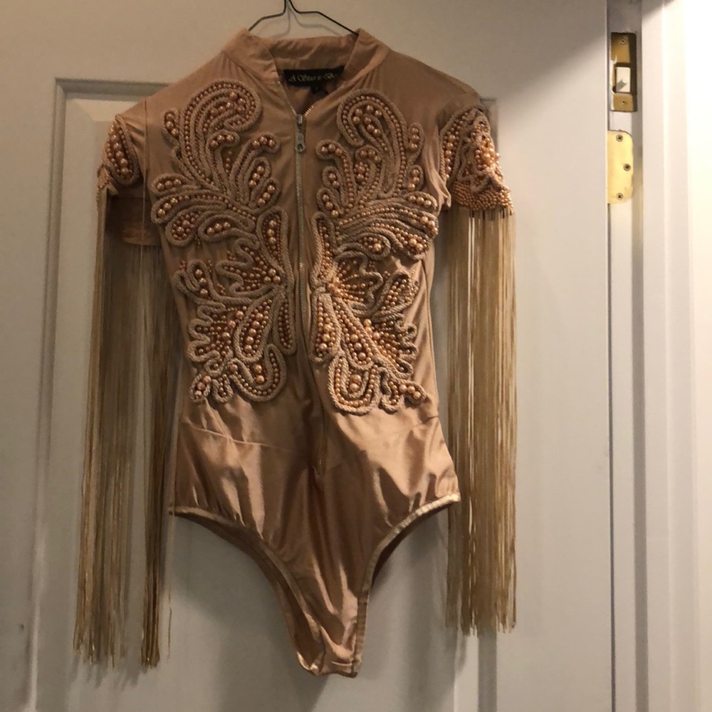 Star is born fringe beaded bodysuit